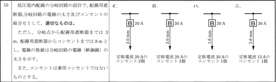 第二種電気工事士 筆記試験の過去問題2