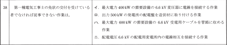 第一種電気工事士 筆記試験の過去問題4