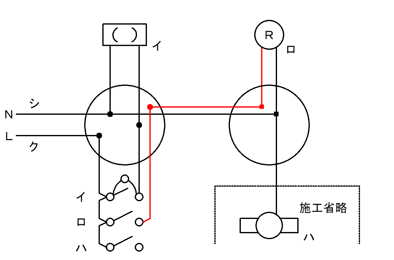 ロ:スイッチとランプレセプタクル