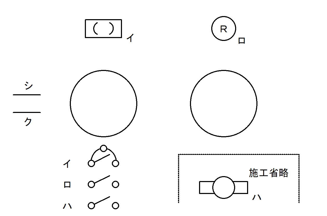器具と電源線の配置